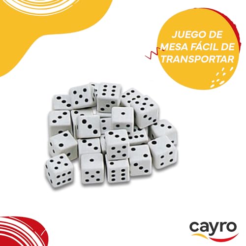 Cayro - Bolsa 25 Dados - Puntos 12 mm - Multicolor - para Juegos De Mesa Fácil De Transportar - Ideal para Toda La Familia