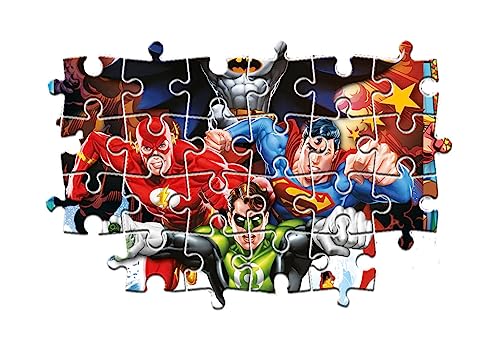 Clementoni 104pzs Does Not Apply 104 Piezas DC Comics, Puzzle Infantil Personajes superhéroes Flash, Superman, Batman, Linterna Verde, a Partir de, Multicolor, M (25723)