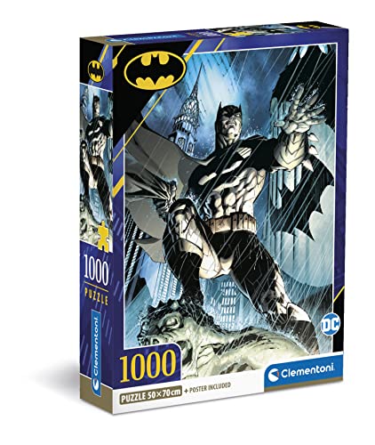 Clementoni- Batman Puzzle-Batman-1000 Piezas Adultos, Puzzle Superhéroes, Made in Italy, Multicolor (39714)
