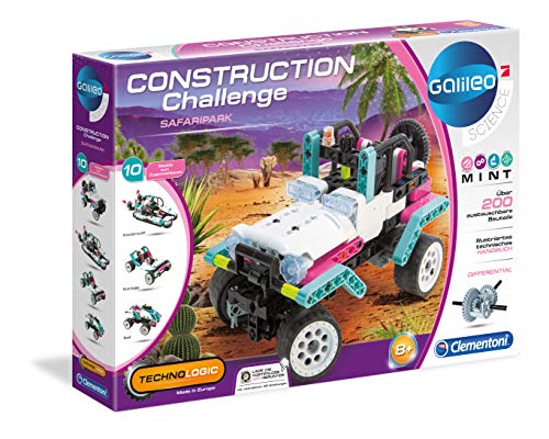 Clementoni Galileo Construction Challenge-Kit de construcción técnica-Safari Park, para niños a Partir de 8 años, Color Multicolor, Mittel (59143)