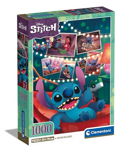 Clementoni Puzzle Disney Stitch 1000 Piezas Adultos | Rompecabezas de cómic | Fabricado en Italia, Multicolor (39793)