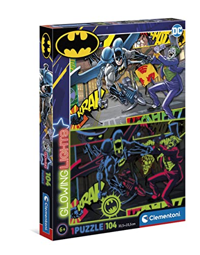 Clementoni Puzzle Infantil 104 Piezas Fluorescente Batman-Desde 6 años (27175)