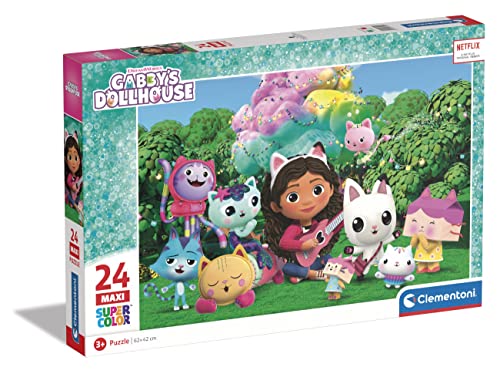 Clementoni Puzzle Infantil 24 Maxi Piezas Grandes La Casa de Muñecas de Gabby-Desde 3 años (28520)