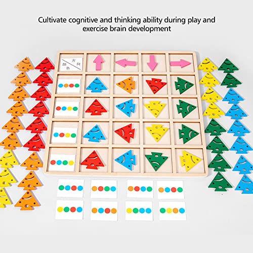 Clicitina Flechas de color de madera Encuentra el juego direccional Entrenamiento de atención y concentración Educación temprana Juguetes educativos para niños Irf928 (azul, talla única)