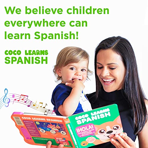 Coco Learns Spanish | Libro musical español y juguete bilingüe para niños pequeños y bebés; Libros en Español para Niños; Libro español para bebés y niños en español; Aprende español para niños,