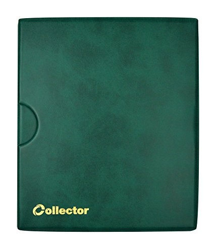 COLLECTOR - Archivador para Billetes en Formato de Libro con 15 páginas y 15 divisores, Muy Grande, Color Verde