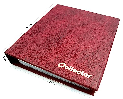 COLLECTOR Billetes del álbum Carpeta del álbum Notas del Libro Billetes con 10 páginas y 10 divisores - Muy Gran Capacidad - Rojo