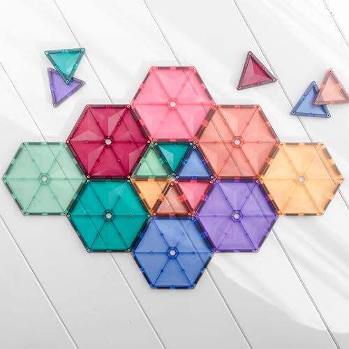 Connetix Azulejos 40 piezas de geometría pastel Paquete de azulejos magnéticos | Donde jugar y aprender se conectan