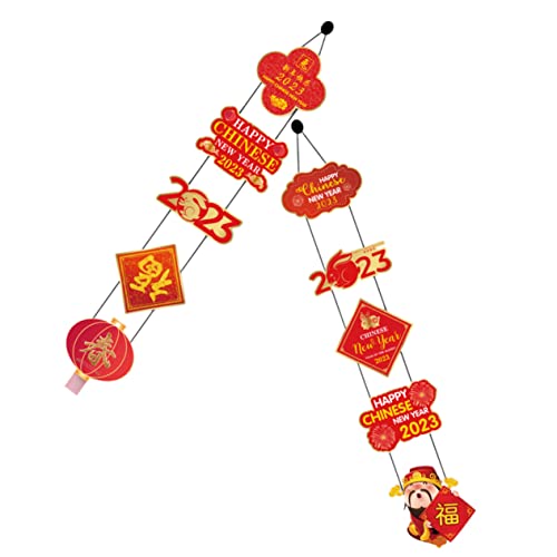 DECHOUS 1 Par De Decoraciones para El Hogar La Pancarta De Marca Suministros para Fiestas De Personajes Fu para El Hogar Decoración del Hogar Adorno De Año Chino