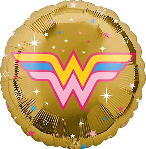 Decoración de ramo de globos para fiesta de tercer cumpleaños de Wonder Woman