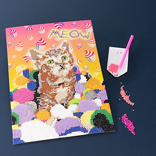 DIAMANTINY Level Up - Pets - Nice Group Creative Art, Diamond Painting Kit, crea el mosaico de Pets Gato Miau