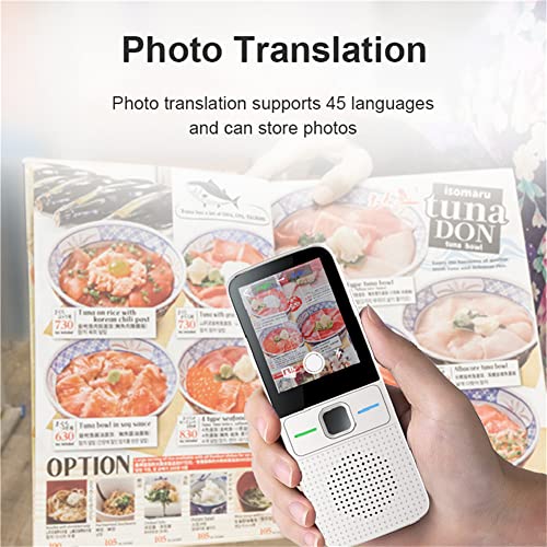 Djioyer Dispositivo de traducción de 137 idiomas T10 Smart traductor de voz con función de traducción de fotos, transmisión bidireccional, wifi offline, para vacaciones, aprendizaje, viaje, color