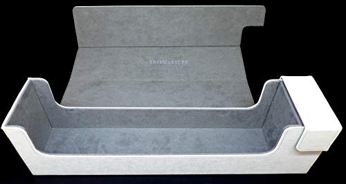 docsmagic.de Premium Magnetic Tray Long Box White Large - Card Deck Storage - Caja Blanco