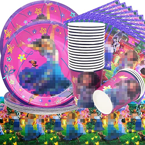 Doyomtoy Magical Full House Theme Party Supplies Juego de vajilla, Party Supplies Set para 20 invitados Cumpleaños Vajilla Decoración Party Supplies