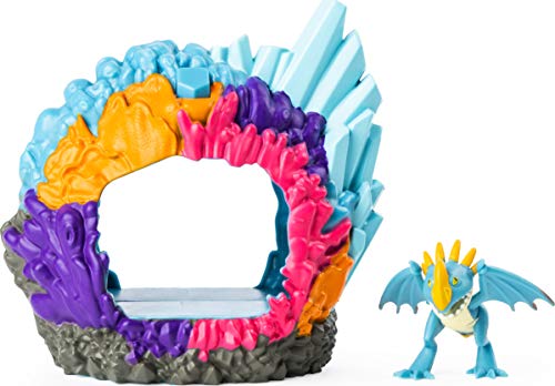 Dreamworks Dragons Juego Hidden World, guarida de dragón con figura coleccionable de Stormfly, para niños a partir de 4 años