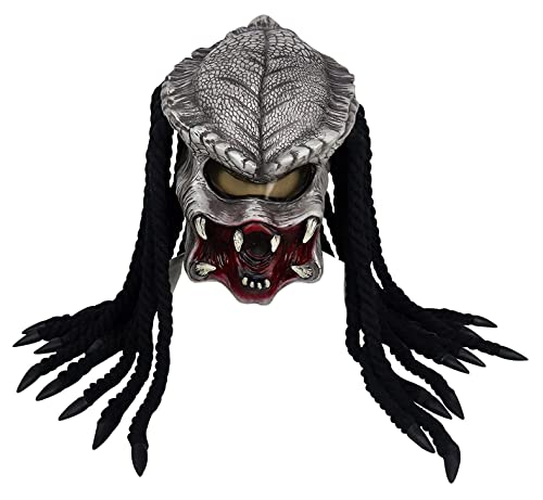 eLymwoo Máscara de depredador alienígena de Halloween, máscara de látex AVP para fiestas, cosplay de películas y juegos de rol (diseño 2)