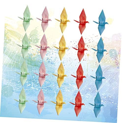 EXCEART 200 Piezas Grulla De Papel De Origami Guirnalda De Pájaros De Papel Grulla Japonesa Hecha a Mano Grullas De Origami Plegadas Pájaros De Origami Adornos Caseros Doblada Comedor Mesa