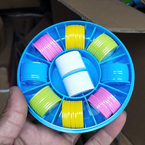 GLASSNOBLE Película de conteo, 100 Piezas Contadores de fichas Marcadores de plástico de 25 mm Colores Mezclados para fichas de Juego de fichas de Bingo con Caja de Almacenamiento