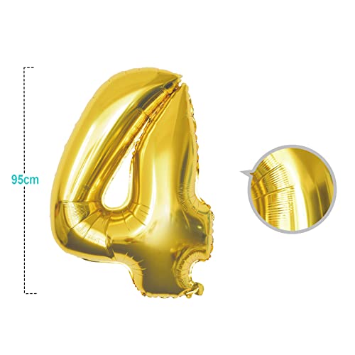 Globos de oro con número 40 – 100 cm, globos gigantes – vuela con helio – Globo número de cumpleaños – Decoración de cumpleaños – Decoración de cumpleaños
