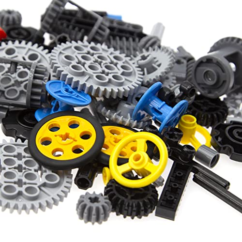 Habow 116 Piezas Technic-Parts Gears-Axle-Pin-Connector Compatible con Lego-Technic, Cadena de eslabones de Ruedas, Estante de Engranajes, Volante Technic Bush Hook Tow Ball String Reel Diferencial.