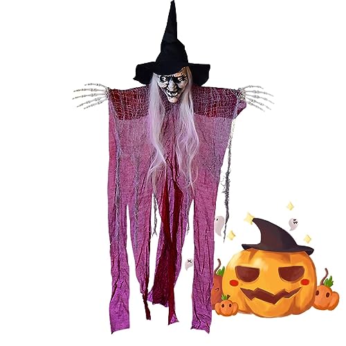 Halloween Bruja Voladora Interior - con Gorro Ajustable Y Manos Brujas Interior | Halloween Al Aire Libre Miedo para Halloween Odavom
