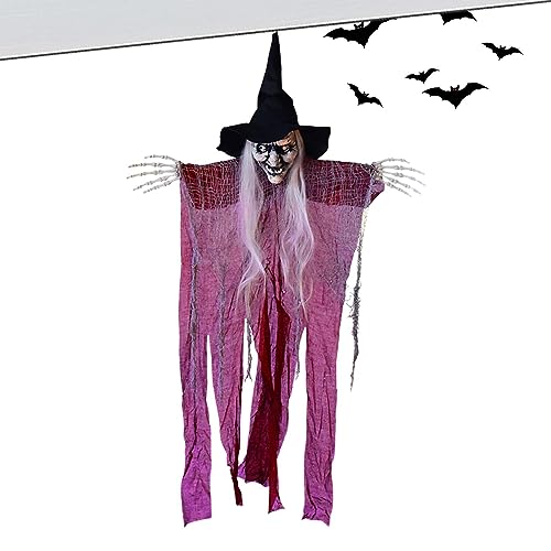 Halloween Bruja Voladora Interior - con Gorro Ajustable Y Manos Brujas Interior | Halloween Al Aire Libre Miedo para Halloween Odavom