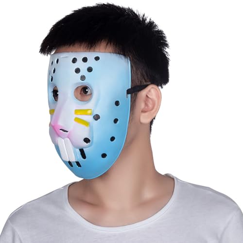 Hworks Máscara de invasor de conejo para cosplay, espeluznante máscara de Halloween para fiesta, diablo, cosplay, disfraces, accesorios de plástico