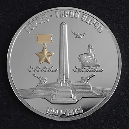 HYUI 2PCS Russian Black Sea Fleet Souvenir Coin Silver Plated Commemorative Coin of The Victory of World War II Challenge Coin