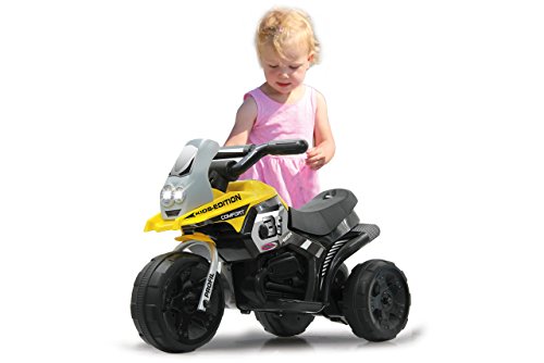 JAMARA-460226 Does Not Apply Coche eléctrico Ride-on E-Trike Racer, batería de 6 V, Color Negro, Amarillo, One Size (460226)