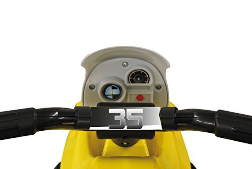 JAMARA-460226 Does Not Apply Coche eléctrico Ride-on E-Trike Racer, batería de 6 V, Color Negro, Amarillo, One Size (460226)