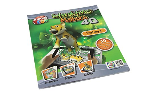 Jamara 460324 - Libro de colorear 4D Animales – Animar los mundos virtuales 4D