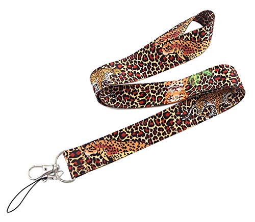 Japansai Lanyard Leopardo animal | Cordón para el Cuello | No Pierdas más tus Llaves | Llavero para Móvil Mascarilla Teléfono y Llaves| Regalo Original