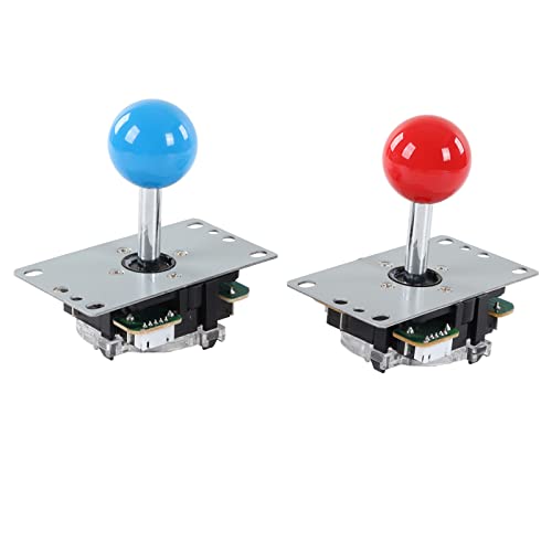 Juego de 2 jugadores DIY Arcade, Joystick Arcade y botones Sello a prueba de polvo Cable USB dedicado para entretenimiento (azul y rojo)