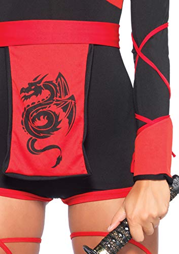 Leg Avenue- Dragon Ninja Mujer, Color negro y rojo, Small (EUR34-36) (8540101011)