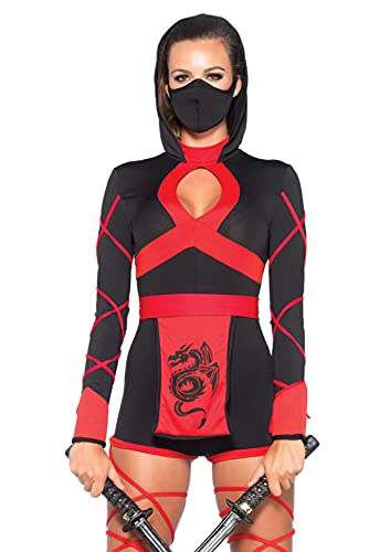 Leg Avenue- Dragon Ninja Mujer, Color negro y rojo, Small (EUR34-36) (8540101011)