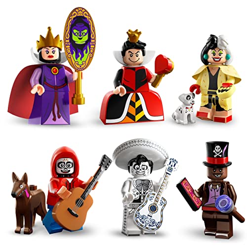 LEGO 71038 Minifiguras Edición Disney 100, 1 de 18 Personajes para Coleccionar, Mickey Aprendiz de Brujo, Stitch, Mulán y Más (Unidad Escogida al Azar)