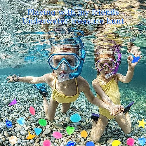 LETTERASHQP Juguete para piscina submarina, 150 g, piedras preciosas subacuáticas para niños, joya de buceo para piscina, caja del tesoro submarino, para niños y niñas