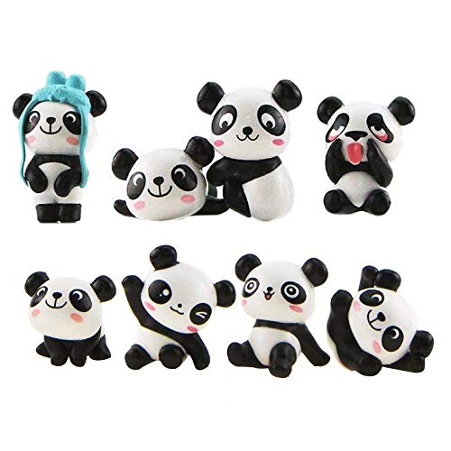 LHKJ - Juego de 8 Piezas de Mini Animal en Miniatura para decoración de la Panda