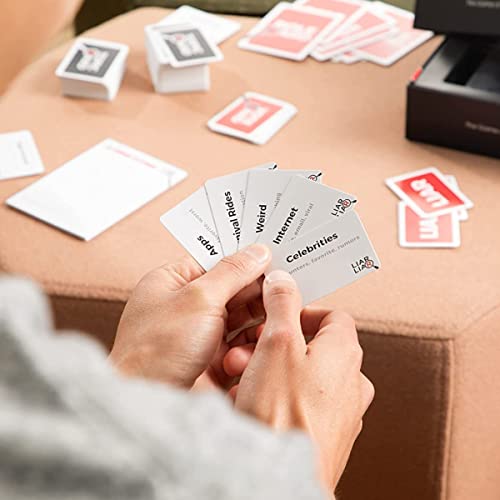 LIAR LIAR - El juego de verdades y mentiras - Juegos de fiesta familiares - Juego de cartas para todas las edades - Adultos, adolescentes y niños + juego de expansión