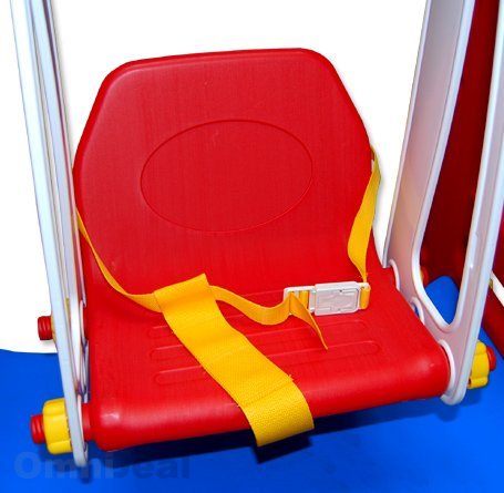 LittleTom Casa de Juegos 155x135cm para niños y niñas de 1 a 4 años Incl Tobogán Columpio Paneles de Escalada Rojo Amarillo Azul