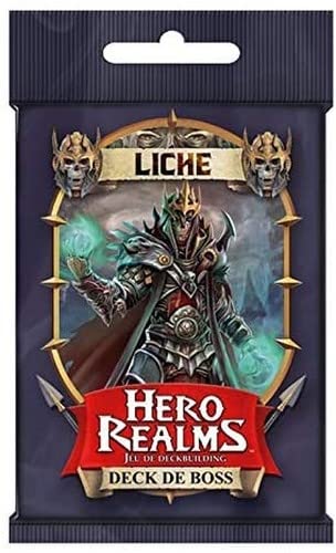 Lote Hero Realms 3 Decks: Ascendencia + Boss Liche + Boss Dragon versión francesa + 1 abrebotellas Blumie (Liche Dragon Ascendance)