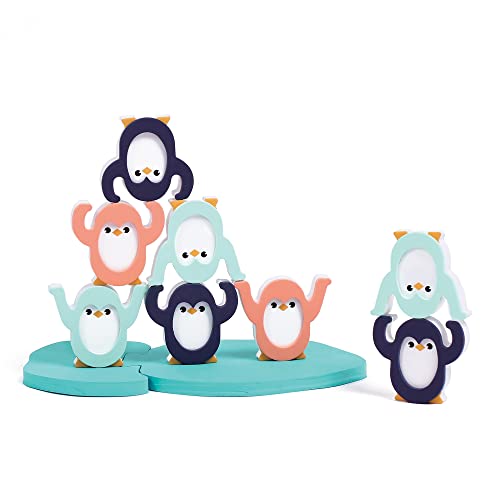 Ludi - Pingüinos acróbatas - Juego de equilibrio de despertar y baño - Juguete para apilar - Construcción - A partir de 12 meses