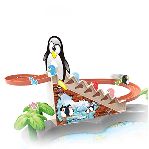 MAGELIYA Pingüino magnético eléctrico Escaleras de escalada Juguete de pesca Pingüino de estanque Escaleras de escalada de 3 a 6 años Juguetes educativos Actividades familiares Accesorios interactivos