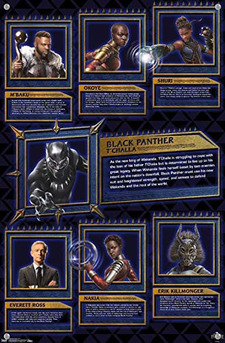 Marvel Cinematic Universo – Black Panther – Póster de pared Bios con chinchetas