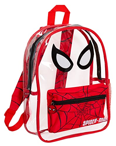 Marvel Spiderman Mochila para niños, bolsa de natación transparente, lavable, mochila escolar para niños, bolsa de playa transparente, rosso, Taille unique