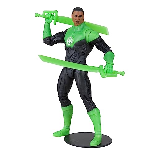 McFarlane Toys - DC Multiverse Green Lantern John Stewart Glow in The Dark Edition, figura de acción de 7 pulgadas, etiqueta dorada, exclusivo de Amazon