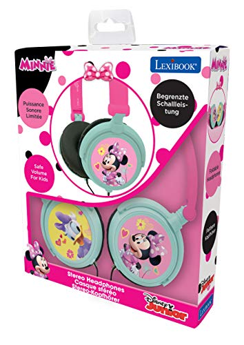 Minnie Mouse- Minnie Disney Minnie & Daisy, Auriculares estéreo, Cascos audio, Diadema plegable y ajustable, Lexibook HP010MN, Color distintos, 20,4 x 16,8 x 7,3 cm (Giros
