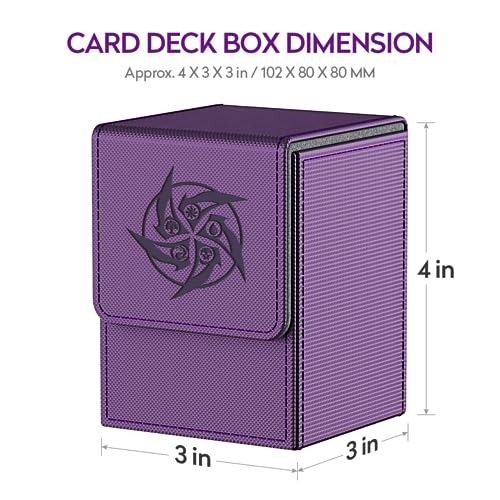 MIXPOET Deck Box Compatible con Cartas MTG, Incluye 2 Card Dividers por Deck Holder Case, Caja Cartas Se Adapta an hasta 110 TCG Tarjeta - Whirlpool (Morado)