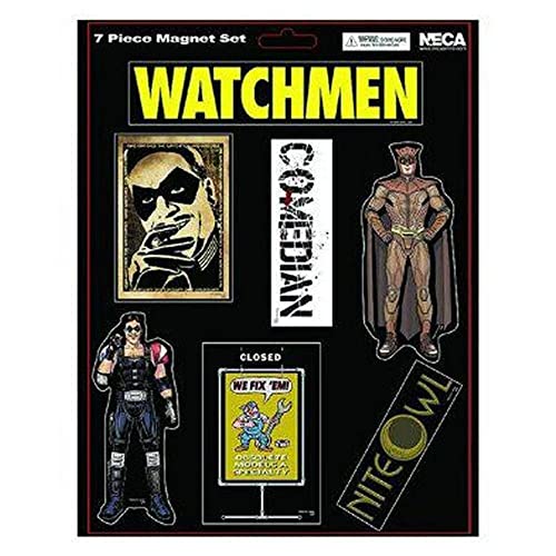 NECA Watchmen - Juego de 6 imanes de búho nocturno y comediante
