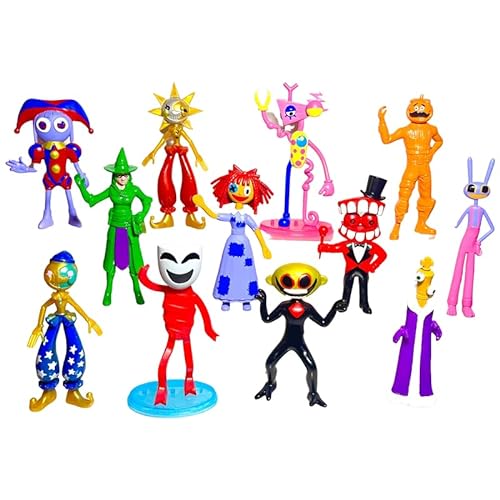 NILUTO The Amazing Digital Circus Figures Set, Digital Circus Action Figure Horror Cartoon Movies Character Action Figure Model for Kids Birthday Party Cake Topper Halloween Party Decor